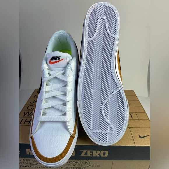 WMNS Nike Court Legacy NN Size 6 White/Black-Desert Ochre - Picture 6 of 7